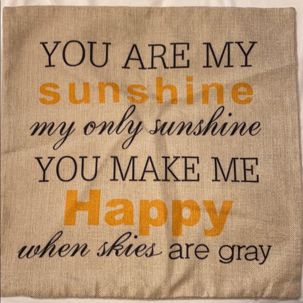 Square decorative pillow cover.